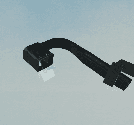 Near-eye display render showing the eyebrow-level optical assembly