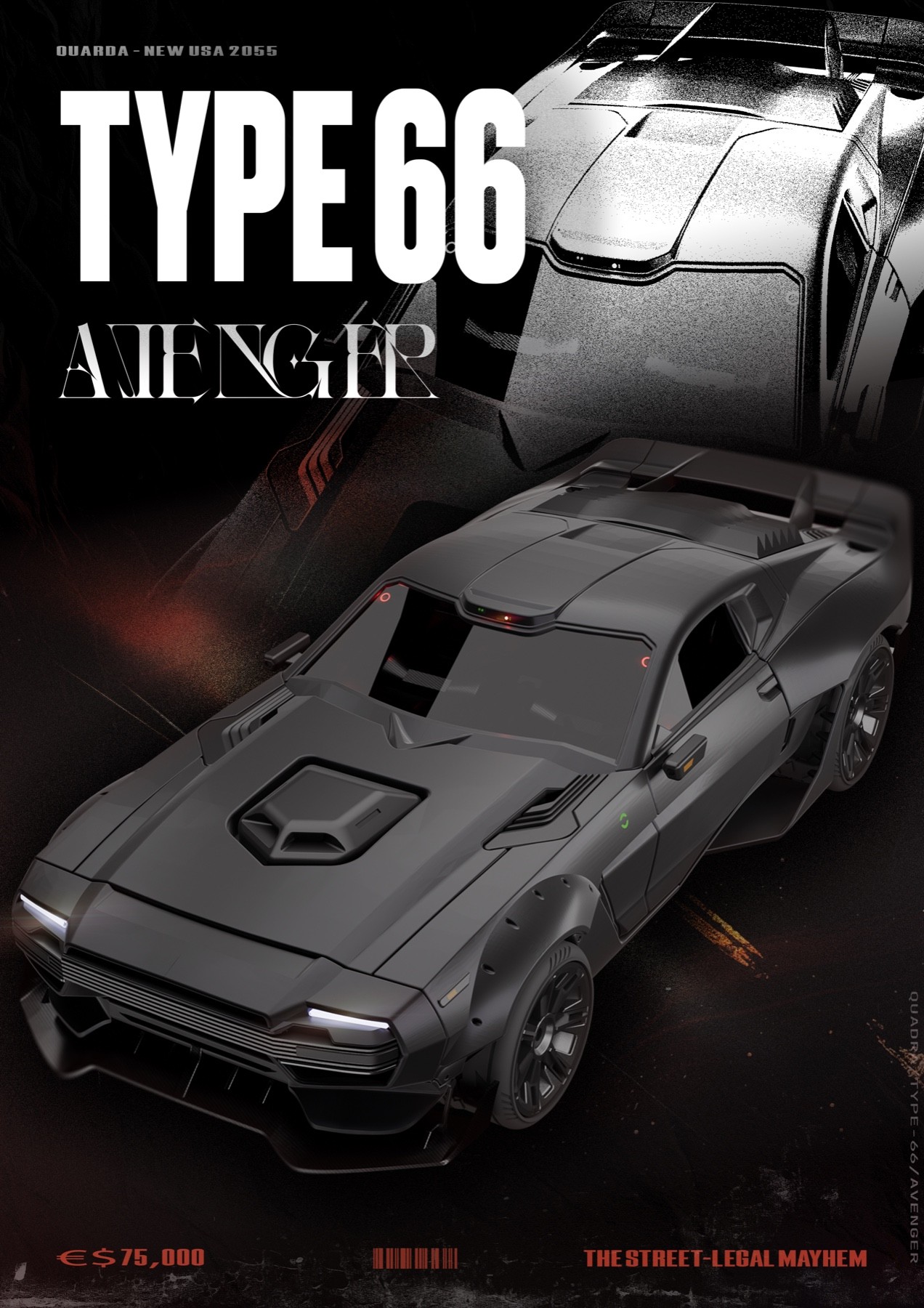Type 66 magazine cover built from the Blender render and Photoshop layout